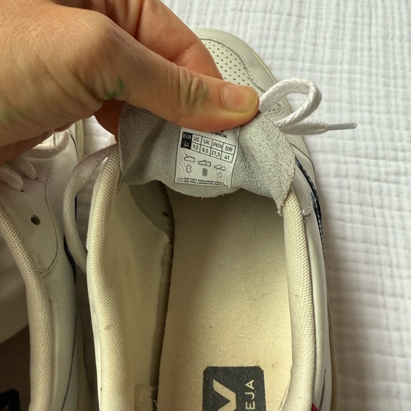 Veja Men's Sneakers in White with Blue and Red Accents - Picture 5 of 7